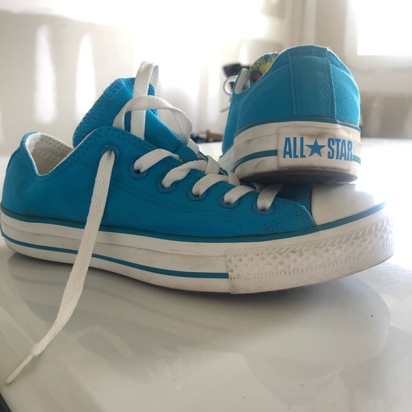 solid blue converse